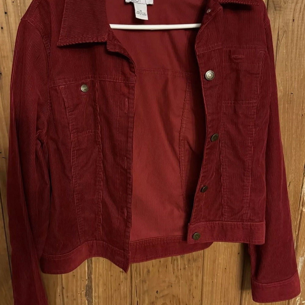 Ann Taylor Loft Rust Red woman’s size 10 corduroy jacket. - Picture 2 of 10